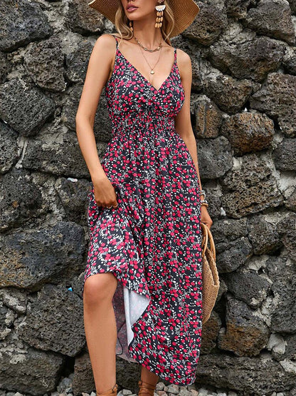 Floral Casual Backless Long Dress