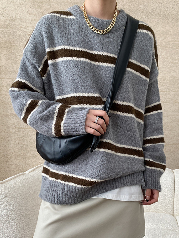 Shirley Casual Striped Knitted Woman Sweater