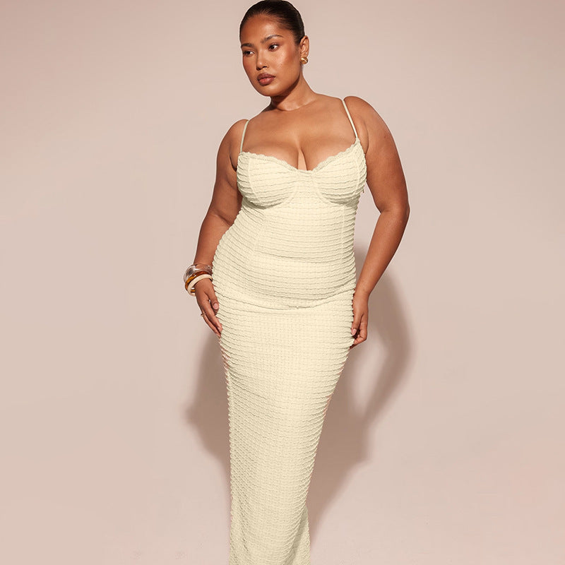 Ruby Spaghetti Strap Backless Lace-up Sexy Maxi Dress