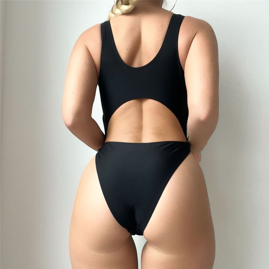 Shannon Ribbon Tummy Cut Out One Piece Swimsuit
