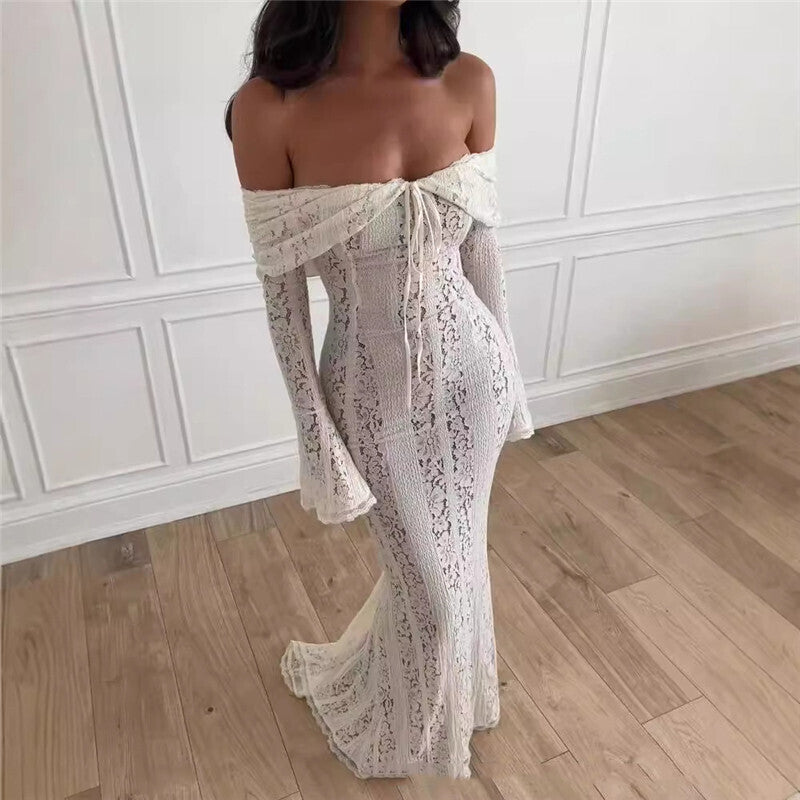 Regina Lace Off-shoulder Sexy Maxi Dress