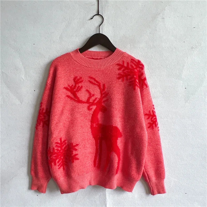 Melanie Christmas O-neck Knitted Women Sweater