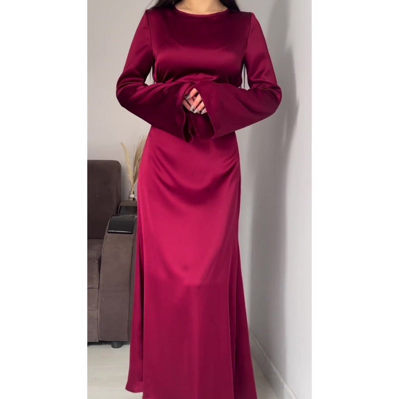 Carly Satin High Waist Women Maxi Dress