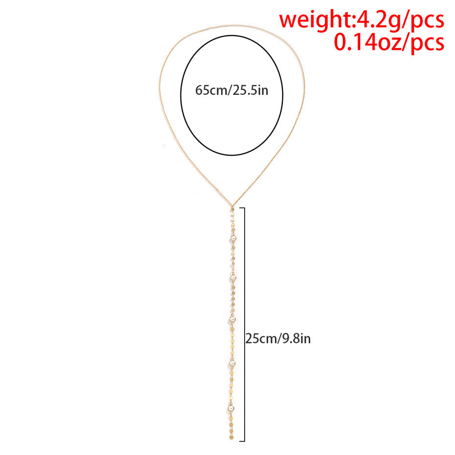 Erika Long Tassel Pendant Chest Chain Necklace