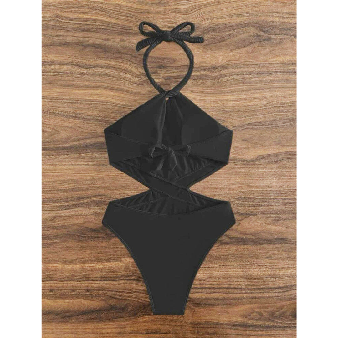 Jodie Sexy Halter Cut Out Wrinkled Monokini