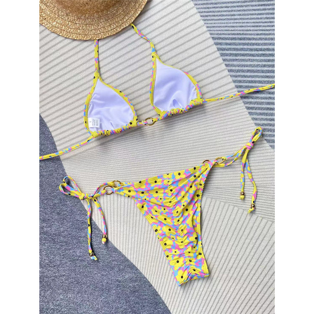 Sara Sexy Halter Printed Scrunch Butt Bikini