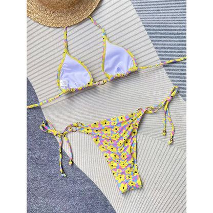 Sara Sexy Halter Printed Scrunch Butt Bikini