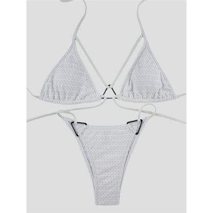 Rita Wrinkled Halter High Leg Cut Bikini