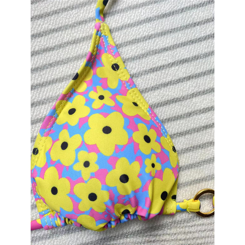 Sara Sexy Halter Printed Scrunch Butt Bikini