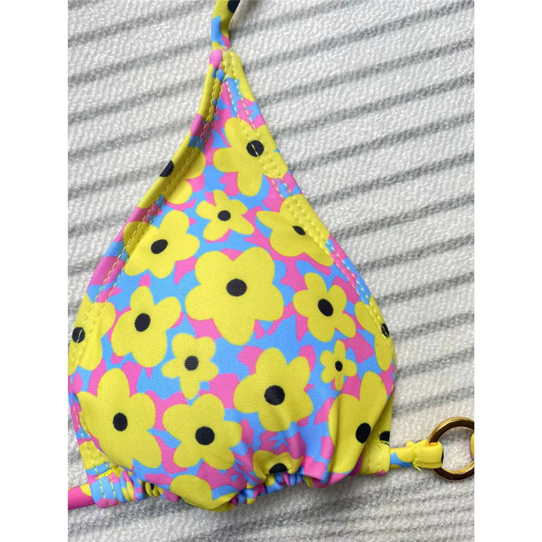 Sara Sexy Halter Printed Scrunch Butt Bikini