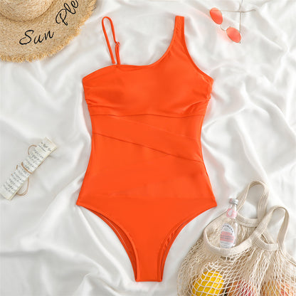 Ella Asymmetric High Leg Cut Padded Monokini