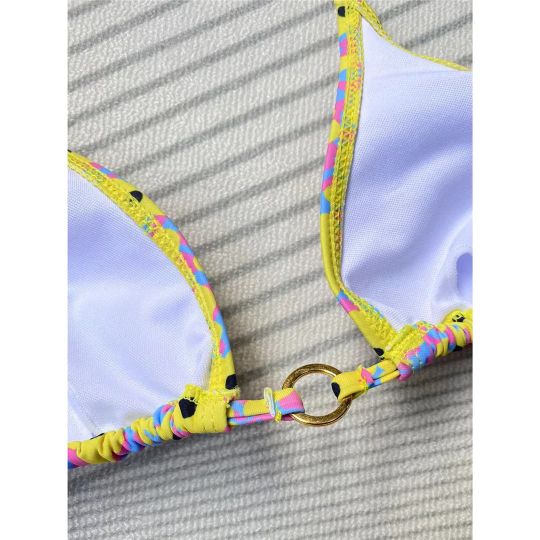 Sara Sexy Halter Printed Scrunch Butt Bikini