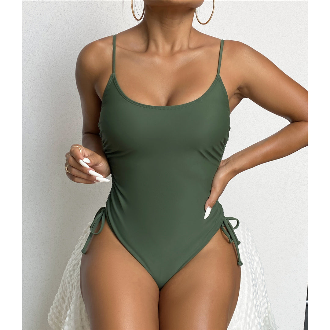 Maggie Sexy Lace Up High Leg Monokini