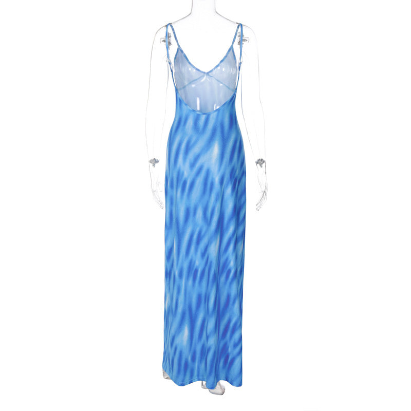 Stella Tie Dye Print Backless Maxi Dress