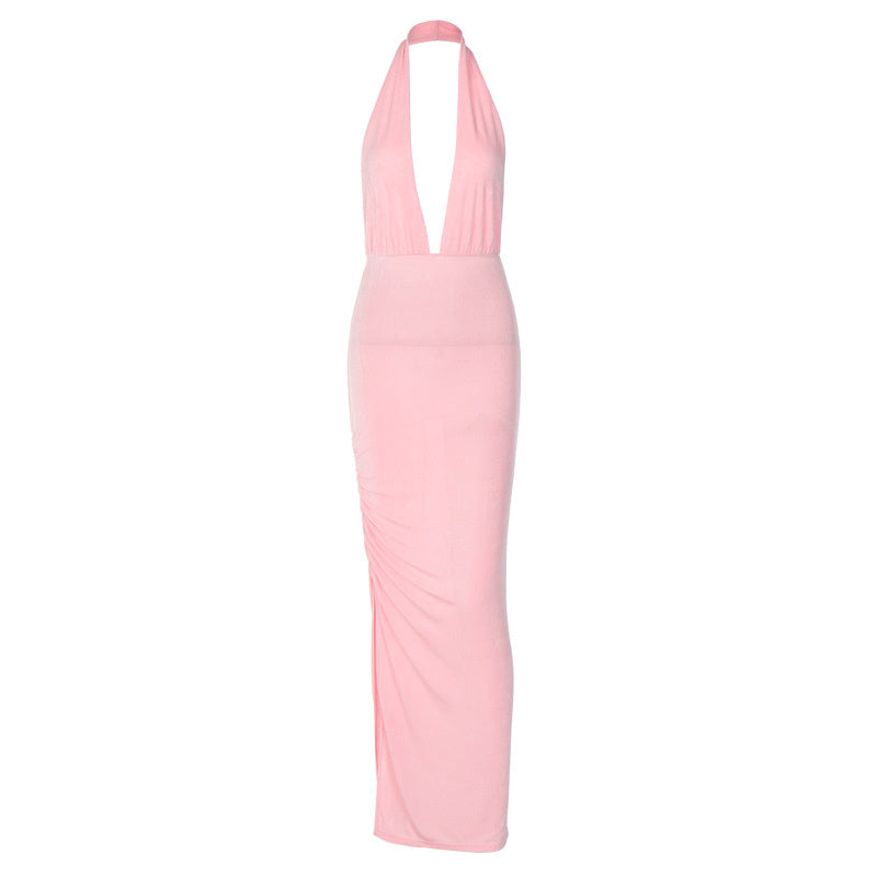 Nikki Deep V Neck Sexy Maxi Dress