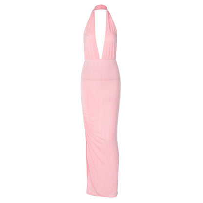 Nikki Deep V Neck Sexy Maxi Dress