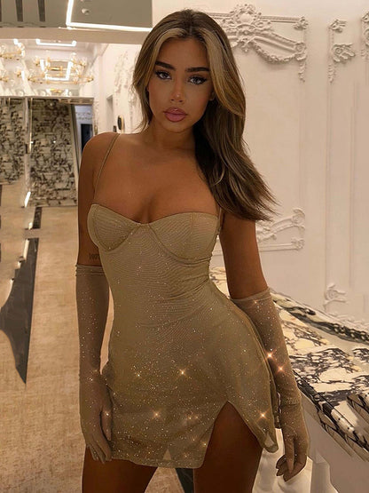 Jasmine Glitter Sexy Mini Dress