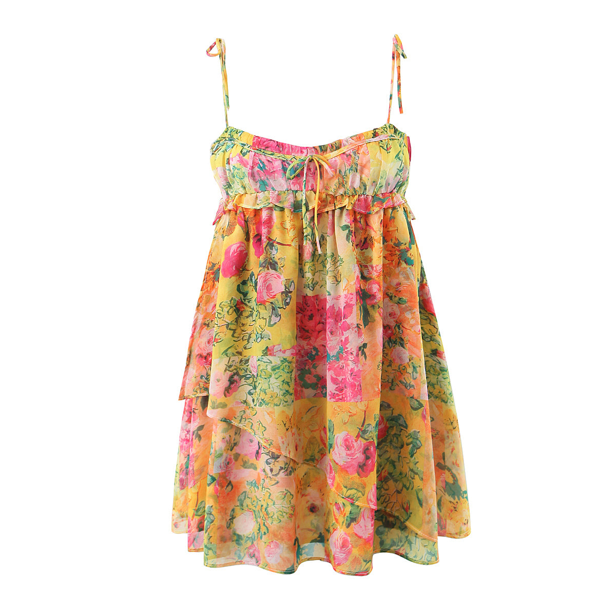 Margie Boho Flower Print Mini Dress