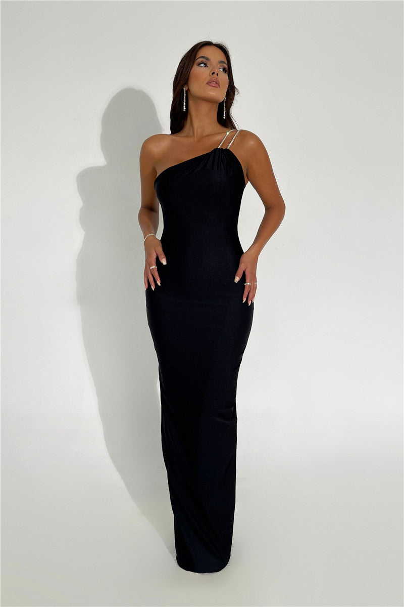 Andrea One Shoulder Backless Sexy Maxi Dress