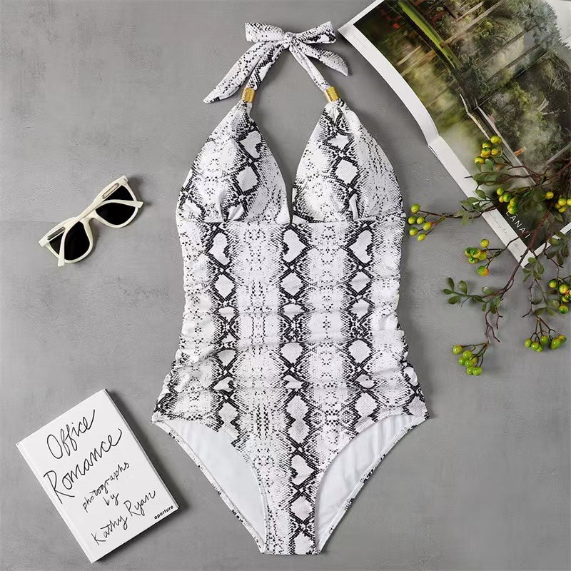 Ellen Plus Size Halter Push Up Monokini