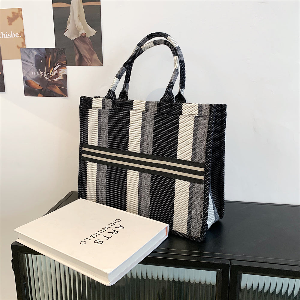 Sandra Plaid Canvas Tote Bag
