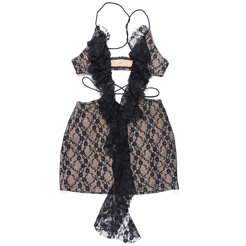 Lori Hollow Out Lace Sexy Bodycon Mini Dress