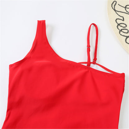 Ella Asymmetric High Leg Cut Padded Monokini