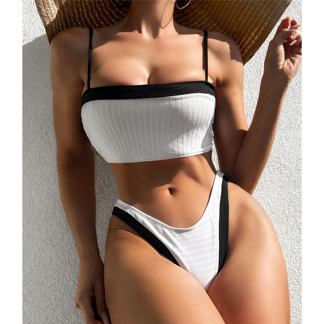 Whitney Sexy Splicing Mid Waist Brazilian Bikini