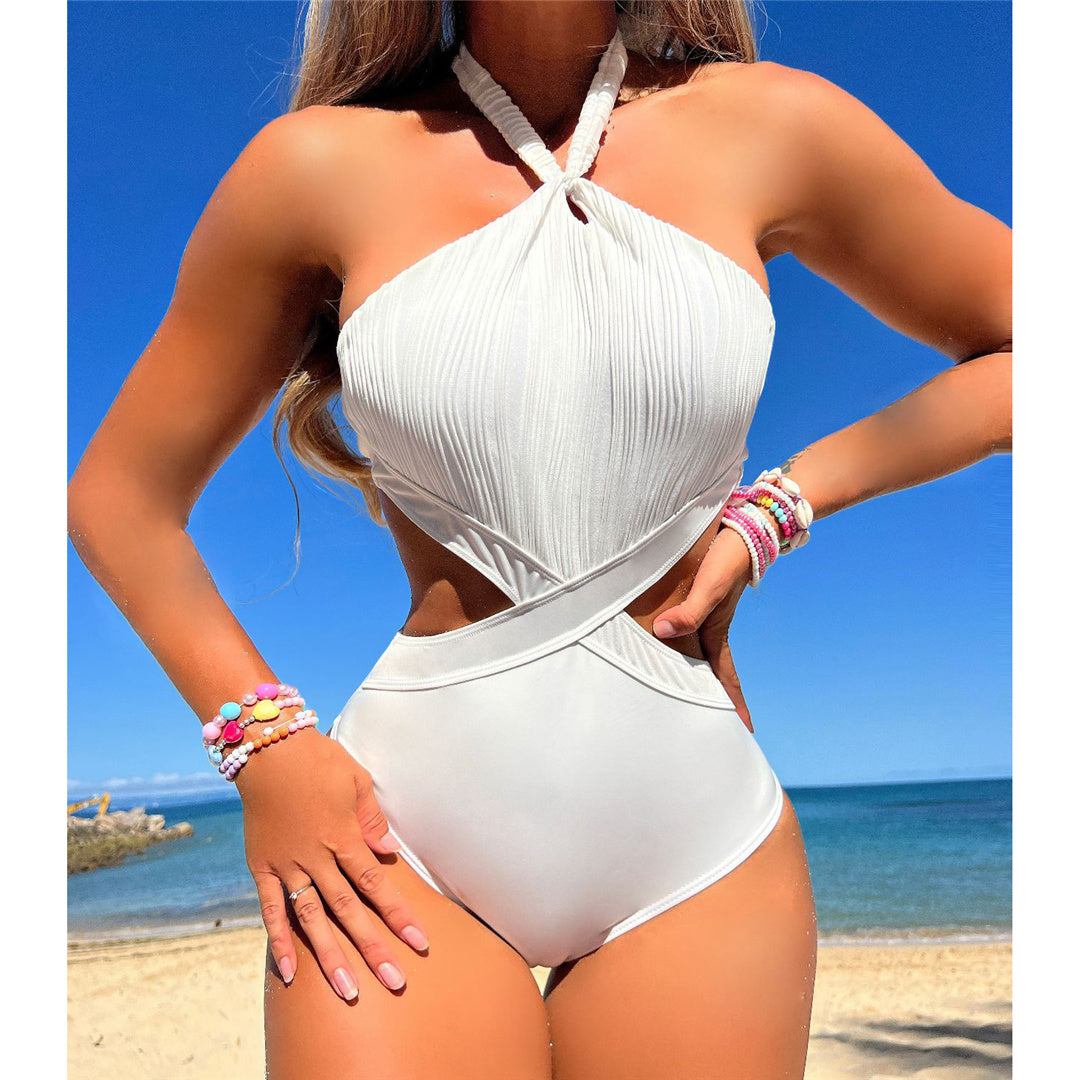 Jodie Sexy Halter Cut Out Wrinkled Monokini