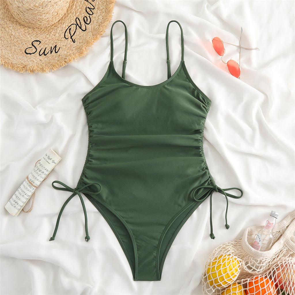 Maggie Sexy Lace Up High Leg Monokini