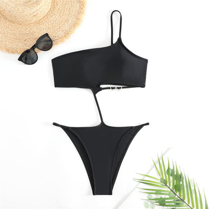 Mona Sexy Asymmetric One Shoulder High Leg Monokini