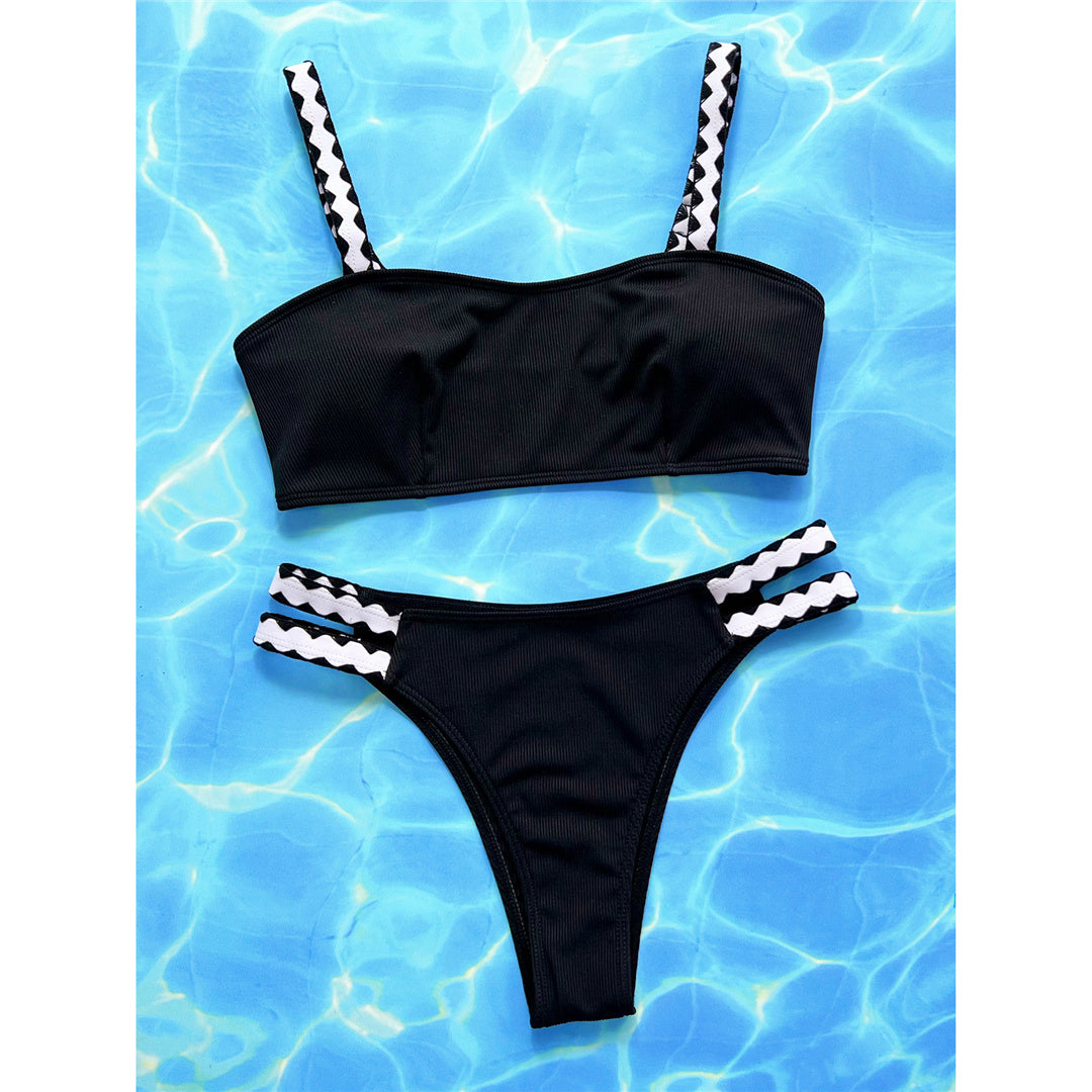 Molly Sexy Splicing Ribbed Brazilian Bikini