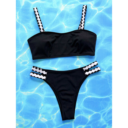 Molly Sexy Splicing Ribbed Brazilian Bikini