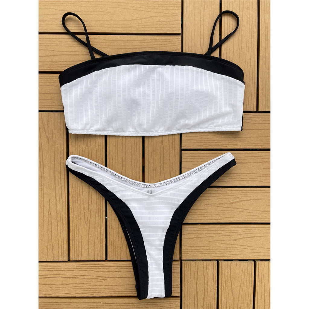 Whitney Sexy Splicing Mid Waist Brazilian Bikini