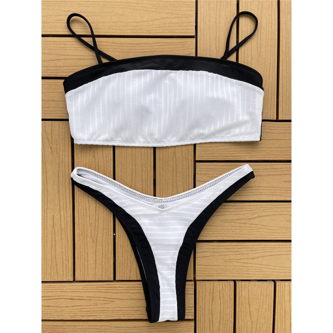 Whitney Sexy Splicing Mid Waist Brazilian Bikini