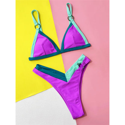 Monica Sexy Splicing Brazilian High Leg Cut Bikini