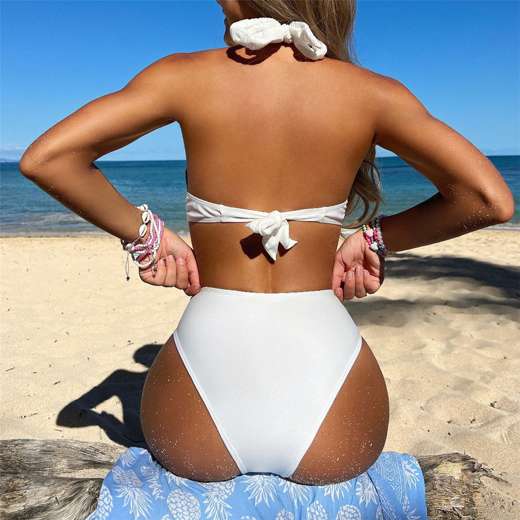 Jodie Sexy Halter Cut Out Wrinkled Monokini