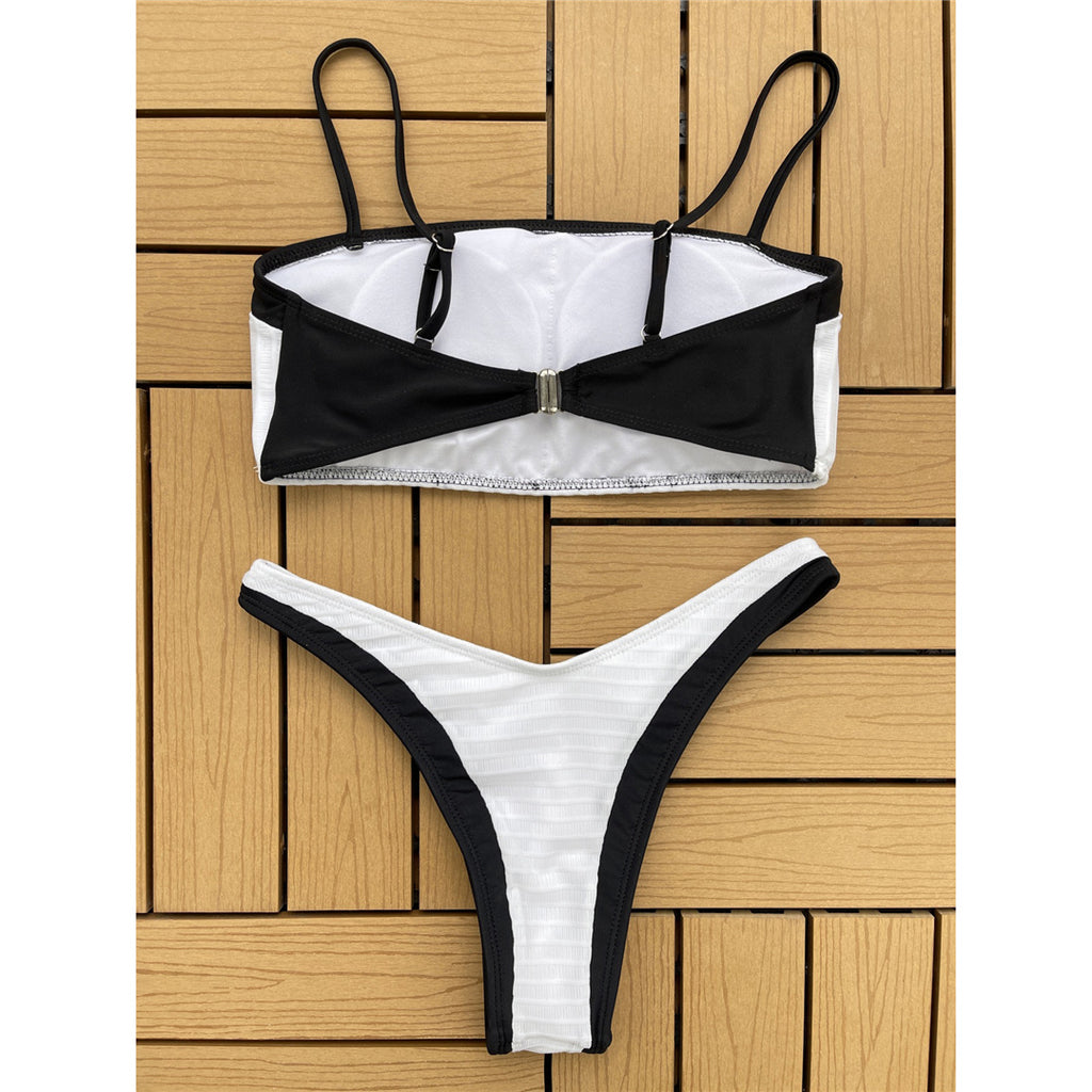 Whitney Sexy Splicing Mid Waist Brazilian Bikini
