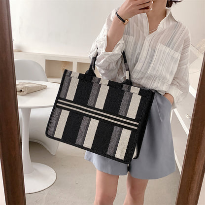 Sandra Plaid Canvas Tote Bag