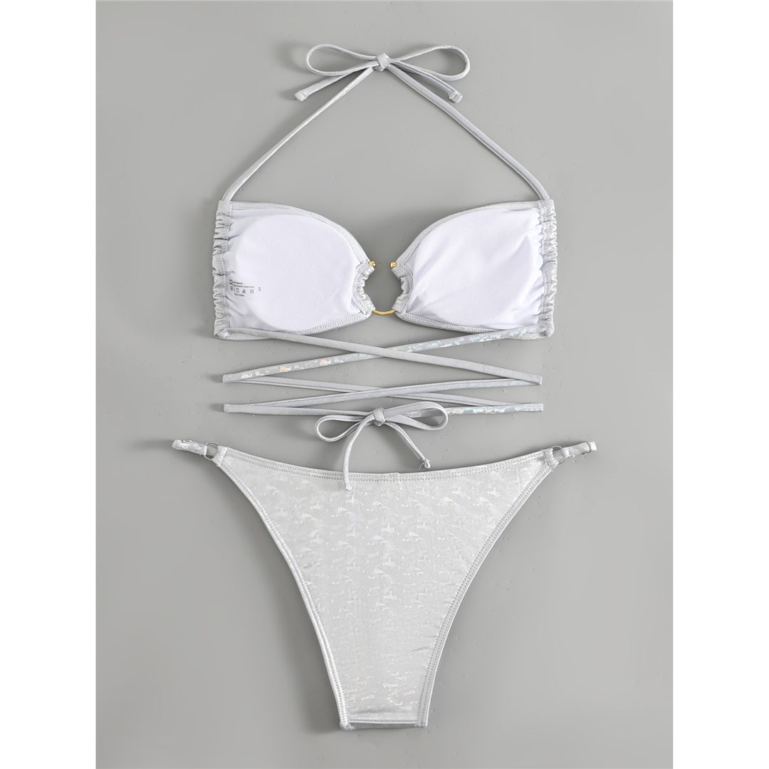 Mia Sexy Wrap Around Halter Metal Ring Bikini