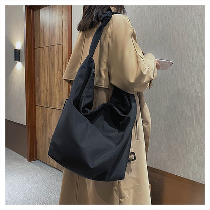 Nora Pure Color Nylon Big Tote Bag