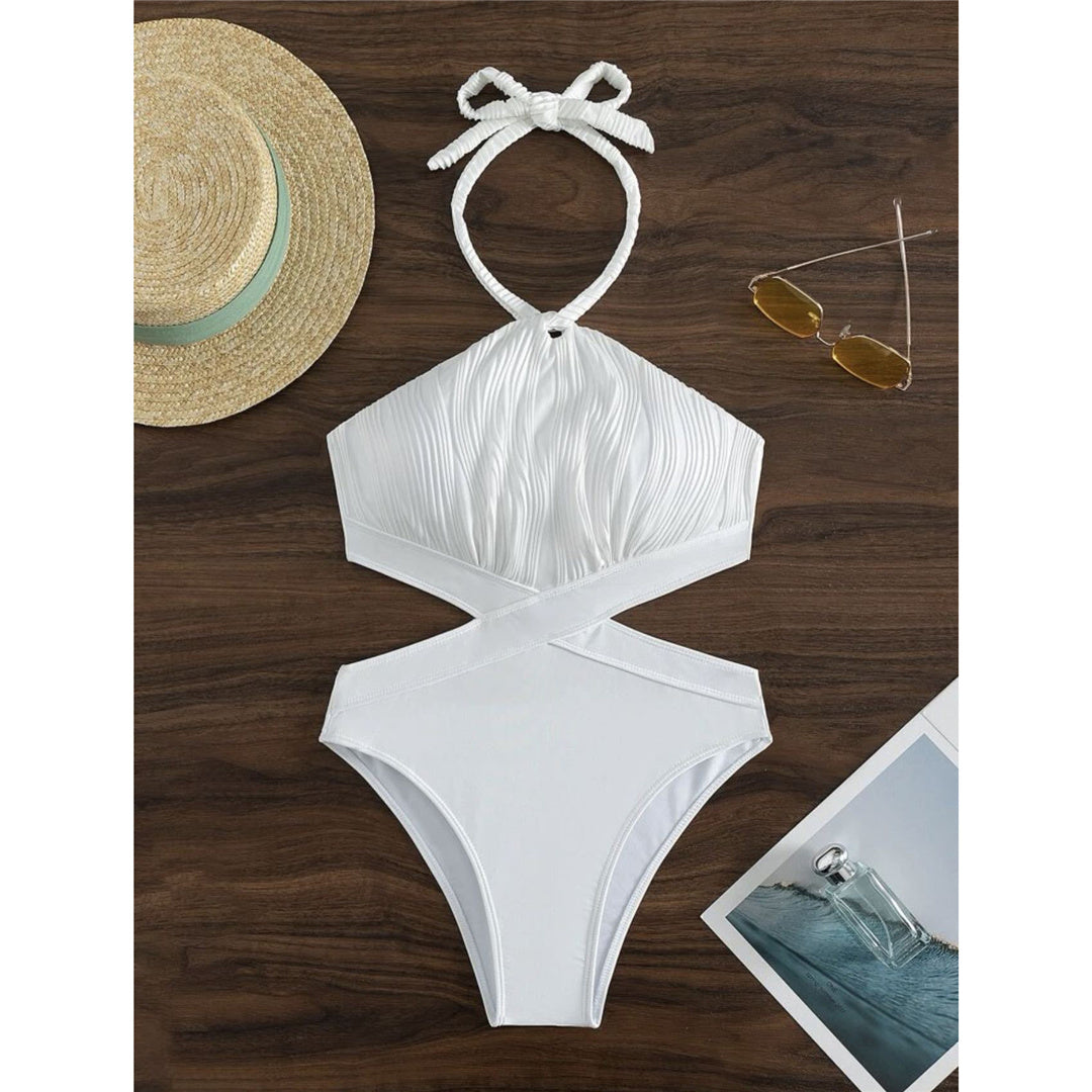 Jodie Sexy Halter Cut Out Wrinkled Monokini