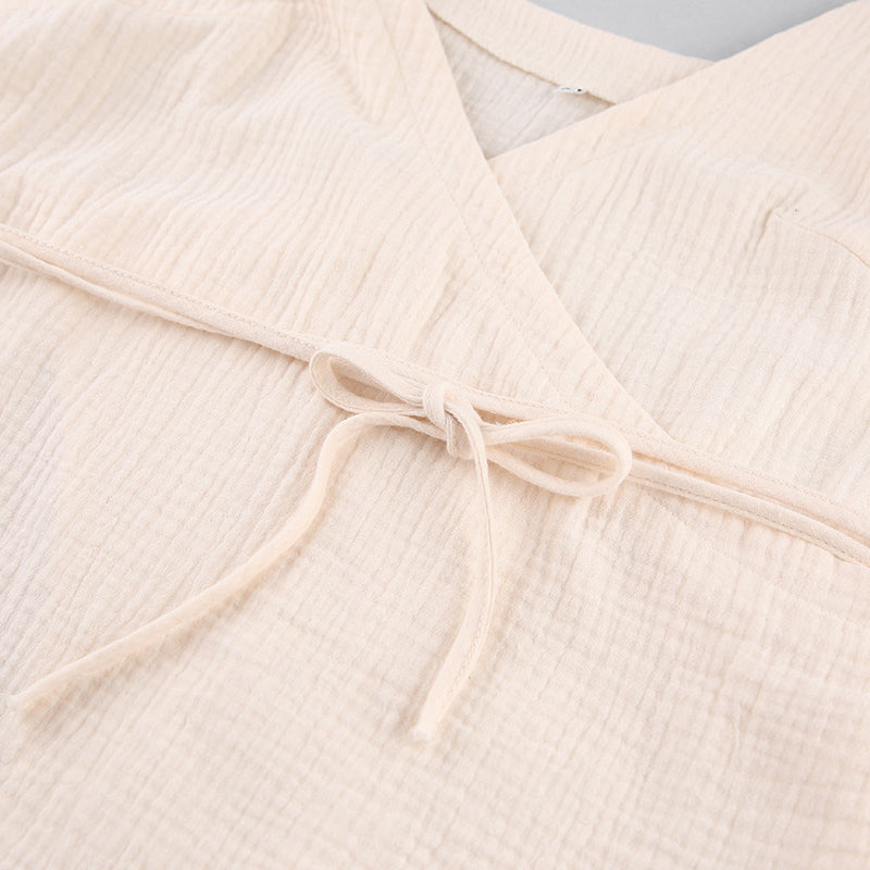 Candice Cross V-Neck With Sashes Sleeveless Mini Dress