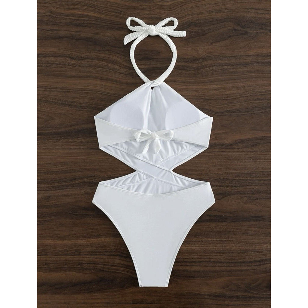 Jodie Sexy Halter Cut Out Wrinkled Monokini
