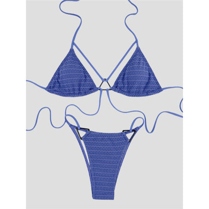 Rita Wrinkled Halter High Leg Cut Bikini