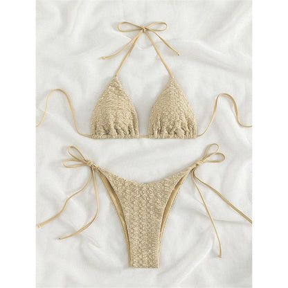 Mandy Wrinkled Halter Bikini