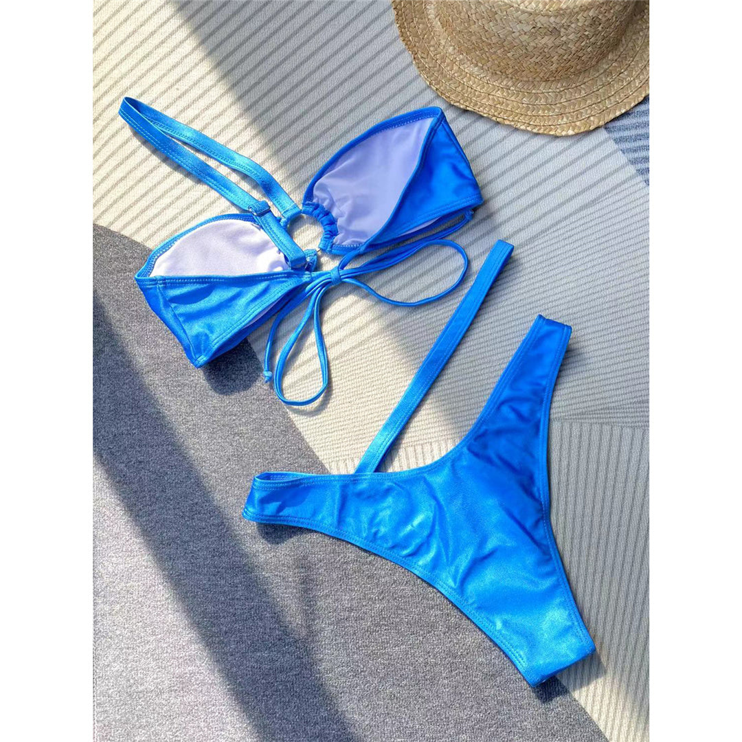 Laura Sexy One Shoulder Cut Out Brazilian Bikini