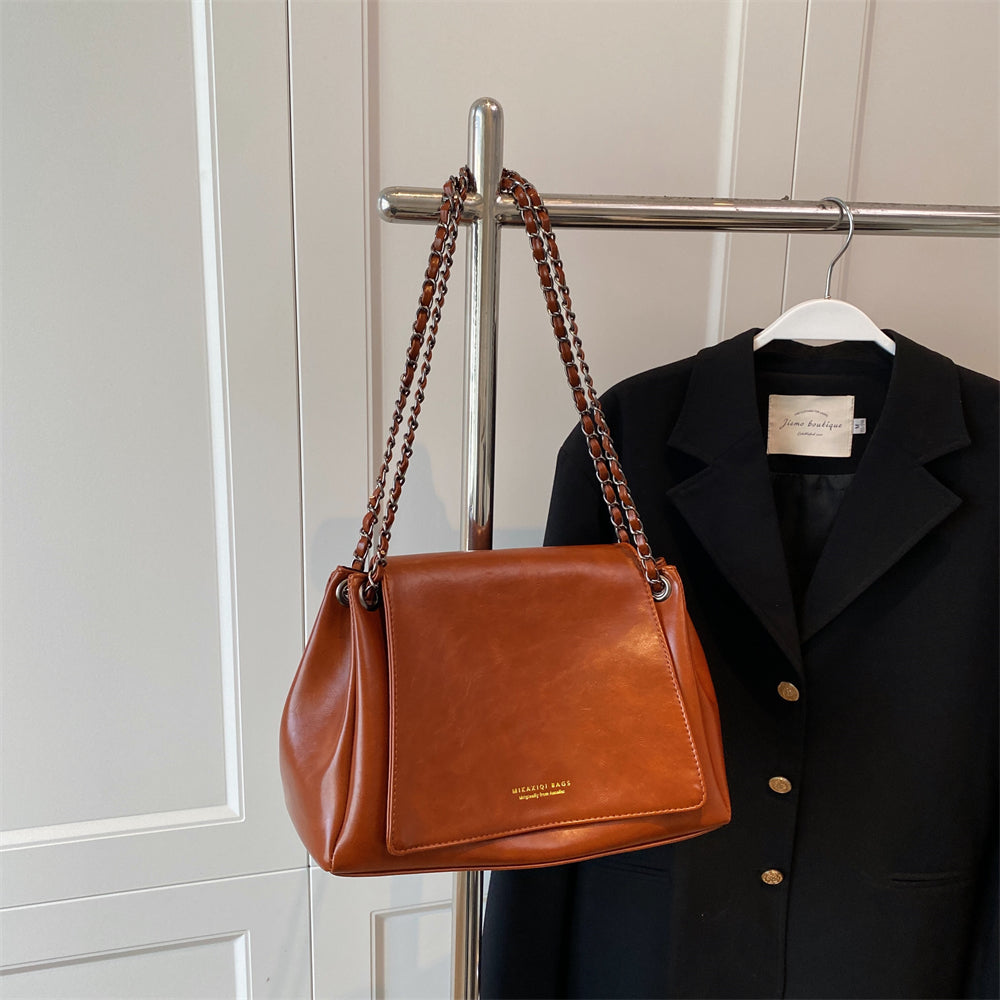 Tracy Leather Big Capacity Crossbody Messenger Bag