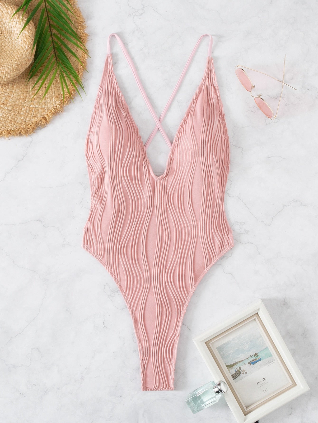 Molly Solid Push Up Thong Monokini