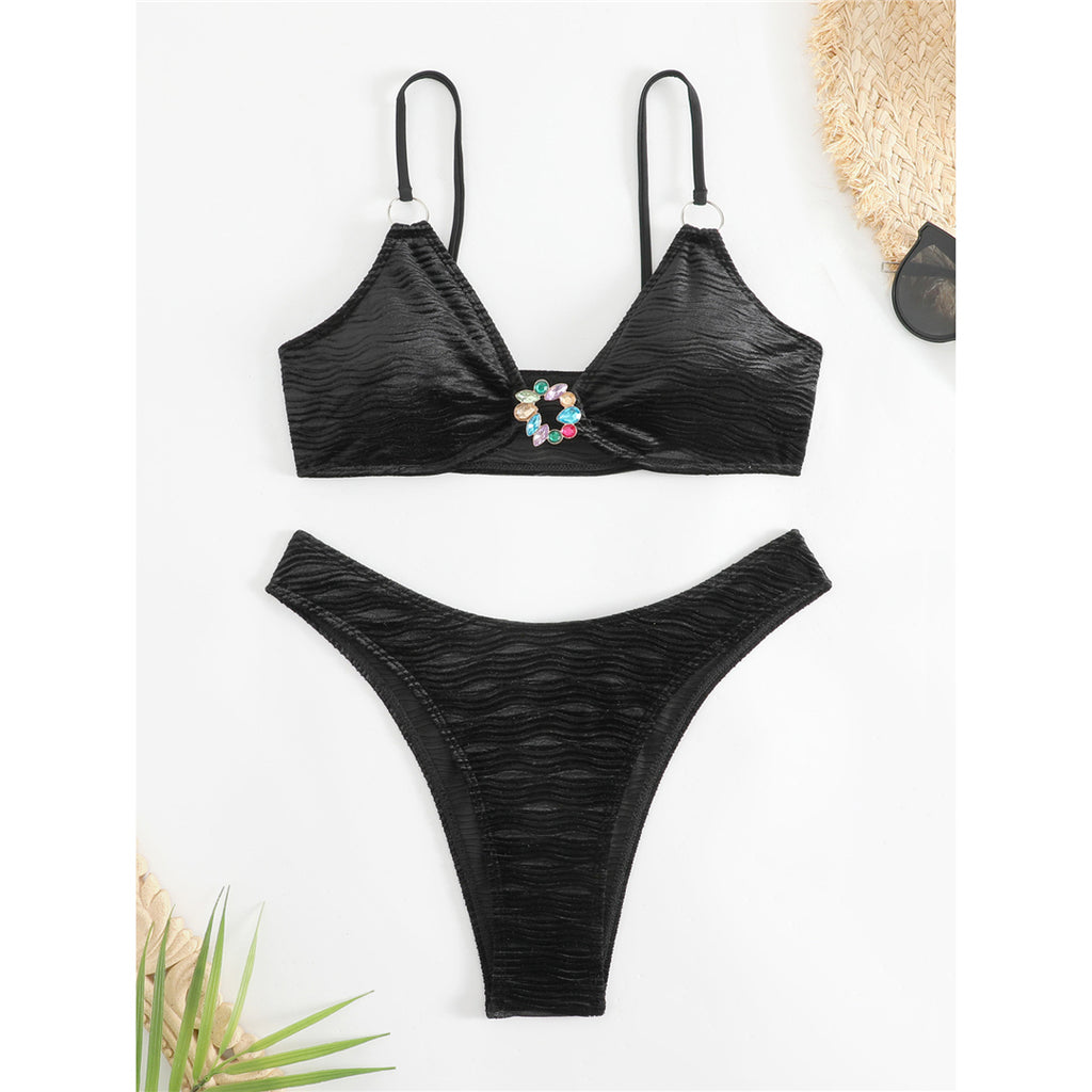 Zara Sexy Diamond Rhinestone Brazilian Bikini
